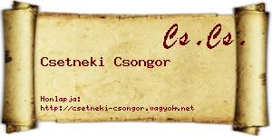 Csetneki Csongor névjegykártya